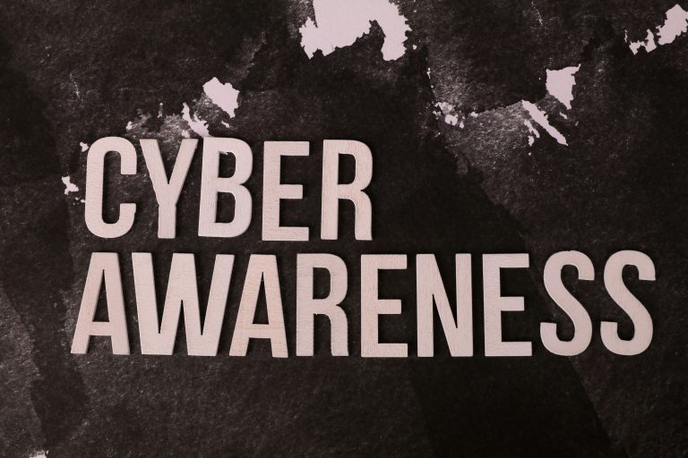 A slogan that says cyber awareness